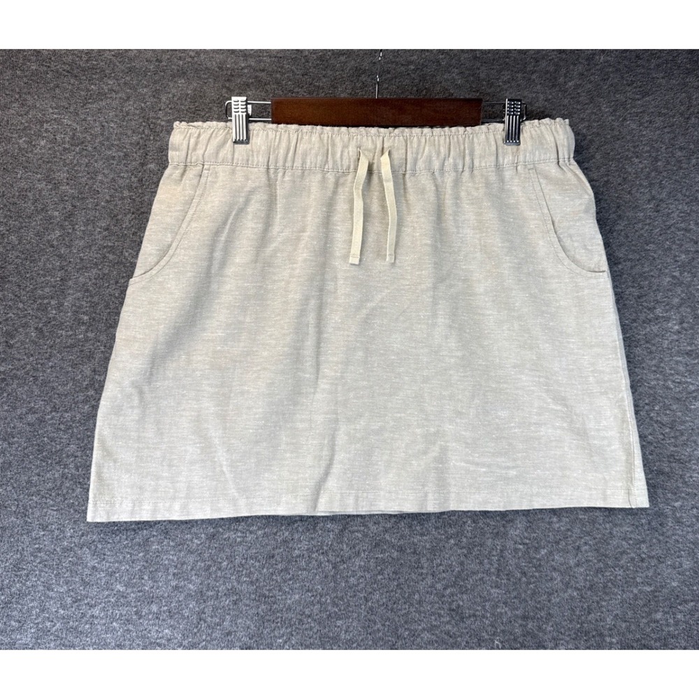 Patagonia Island Hemp Beach Skirt Women M Beige Drawstring Pockets Organic 58480